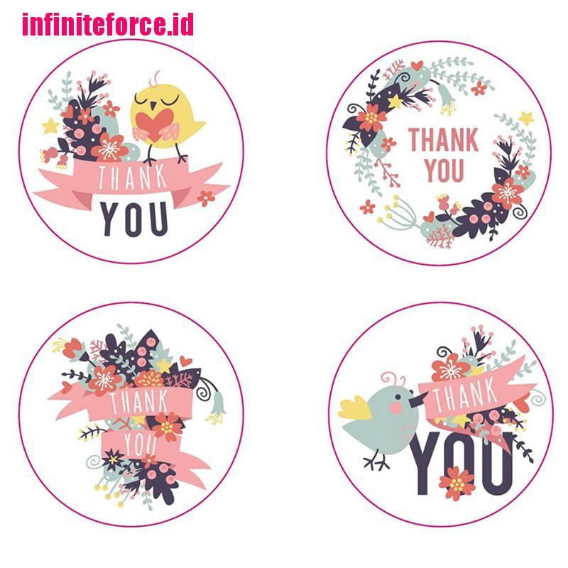 500Pcs Animal Thank You Stickers Seal Labels Pink Flower Cute Envelope Stickers