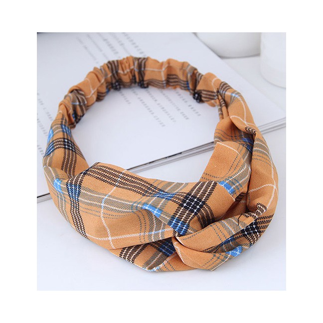 LRC Bando Fashion Grid Pattern Decorated Hairband