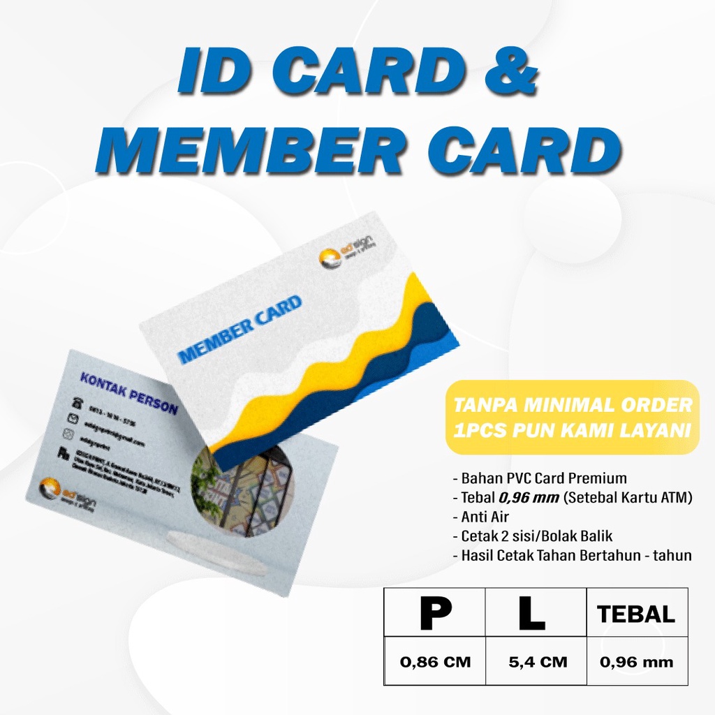 

Cetak ID Card PVC Premium Kartu Member / Kartu Anggota Pelajar Tanpa Minimal Order