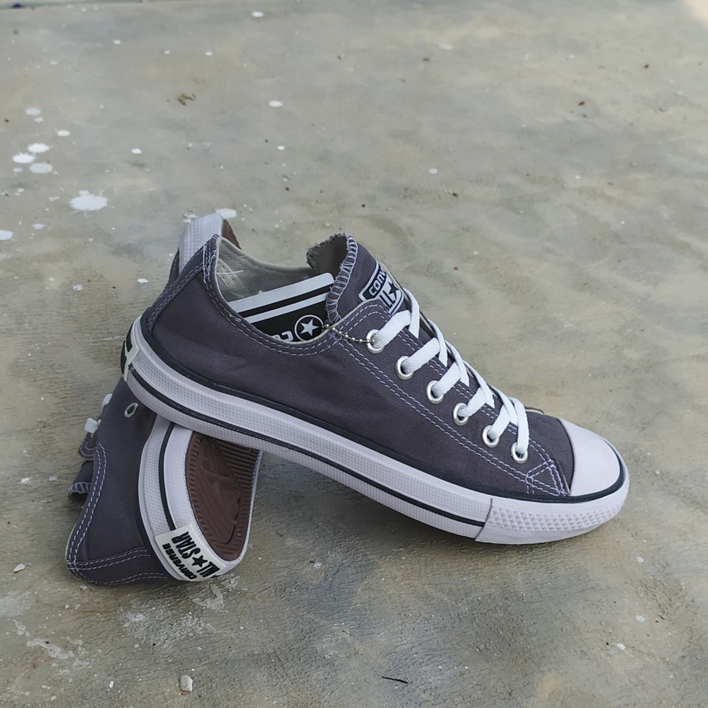 BISA COD SEPATU CONVERSE LOW  ALL STAR PENDEK PRIA WANITA ABU FREE BOX