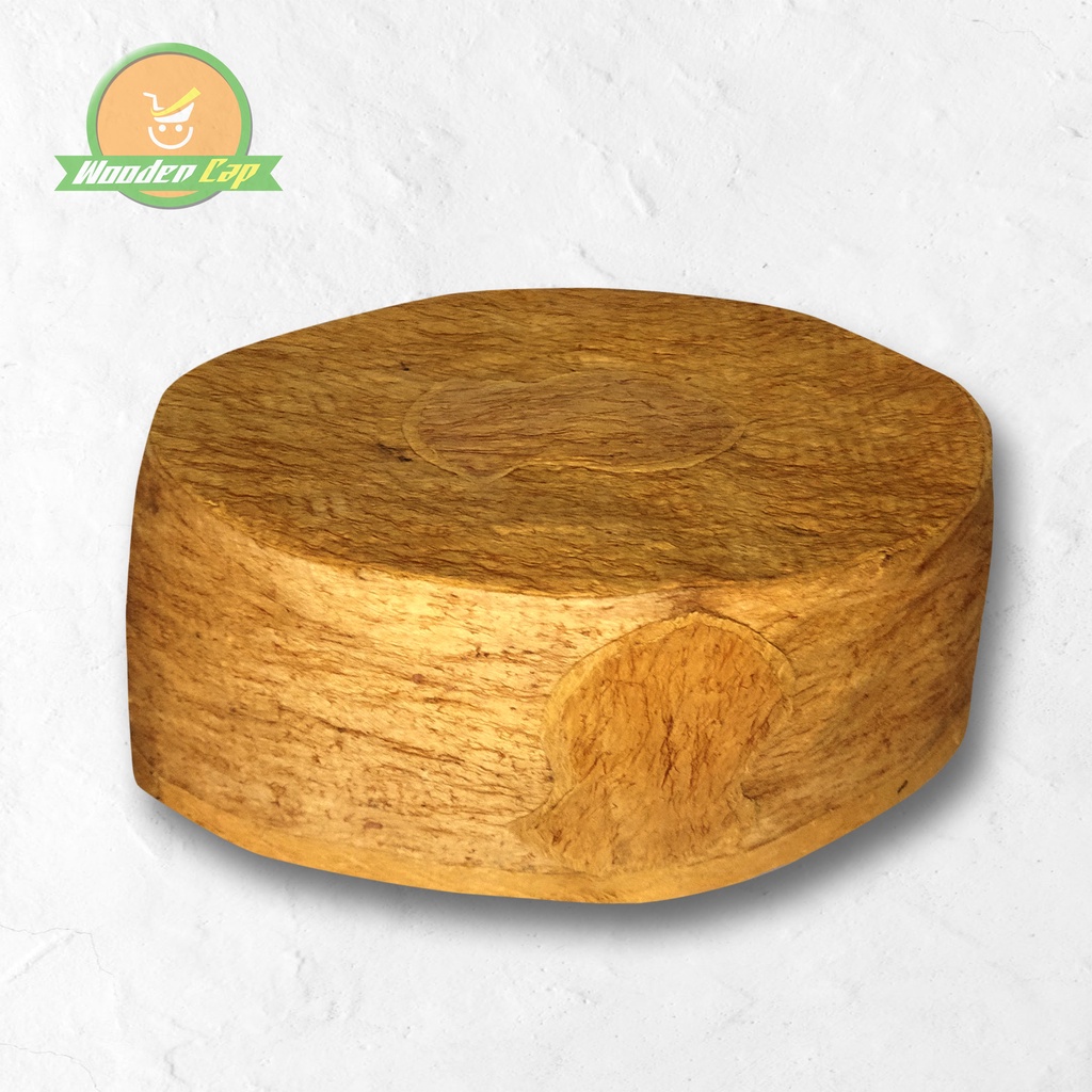Peci Kulit Kayu Bulat Motif Terompah