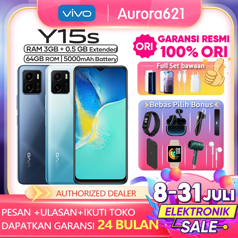 Jual Vivo Y15s 3 32GB RAM 3GB ROM 32GB Baterai 5000mAh Layar 6 51 Inch