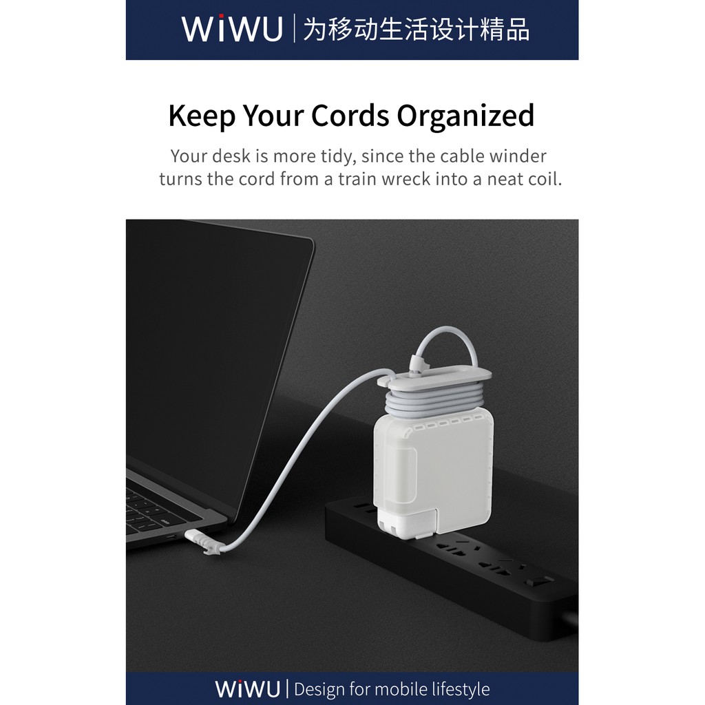 WIWU Power Adapter Case ONLY - Cord Winder and Cable Protector - 87W/96W - Casing Charger Notebook 87W/96W (A1719/A2166)