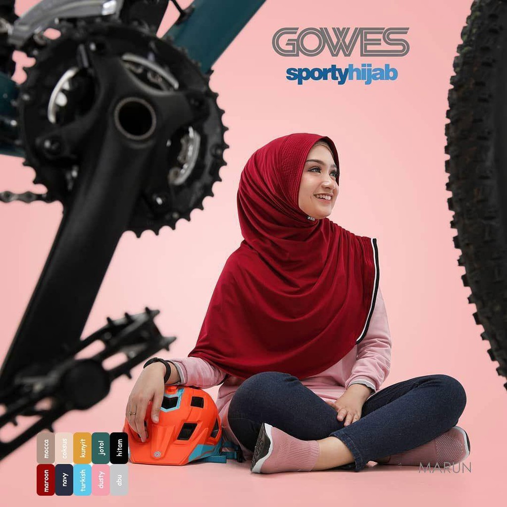GOWES HIJAB SPORTY SEGI EMPAT MURAH / HIJAB SEGI EMPAT SYARI / HIJAB INSTAN SEGI EMPAT TERMURAH