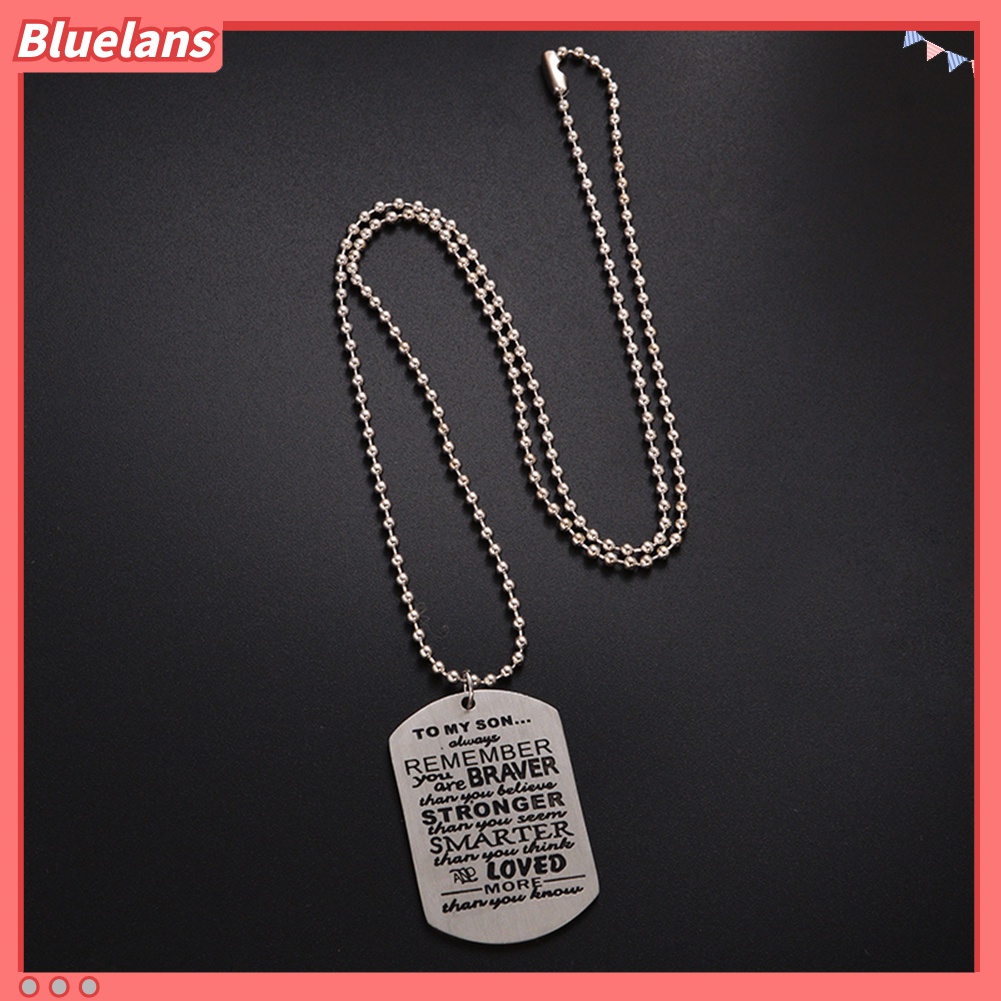Kalung Liontin Dog Tag Bahan Stainless Steel Gaya Army Militer Untuk Pria