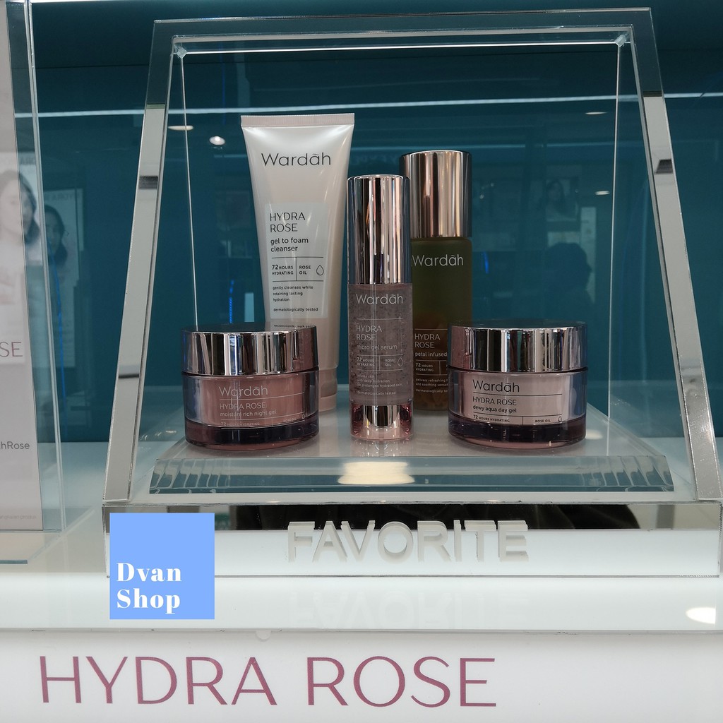 Wardah Hydra Rose Series (Day/Night Cream, Face foam cleanser, Toner, Serum)