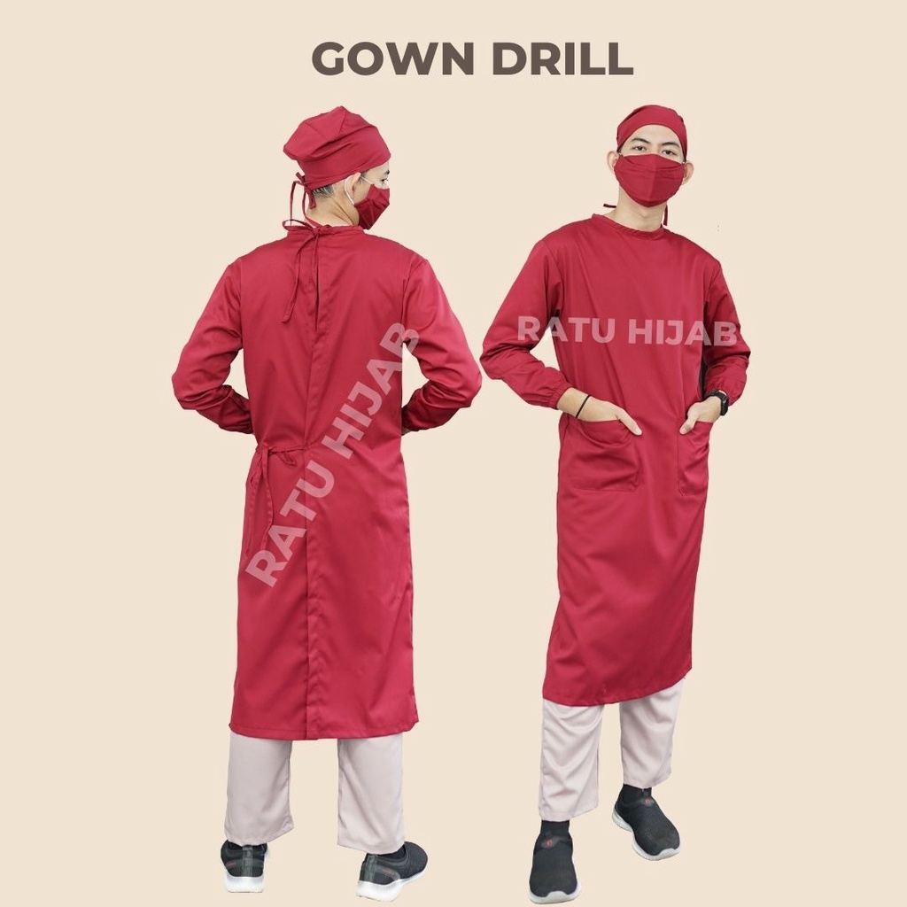 Surgical Gown DRILL Premium APD Medis Gaun Operasi Bedah