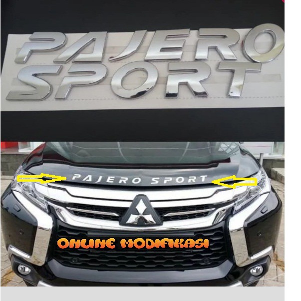 Emblem Logo Kap Mesin Pajero Sport Chrome