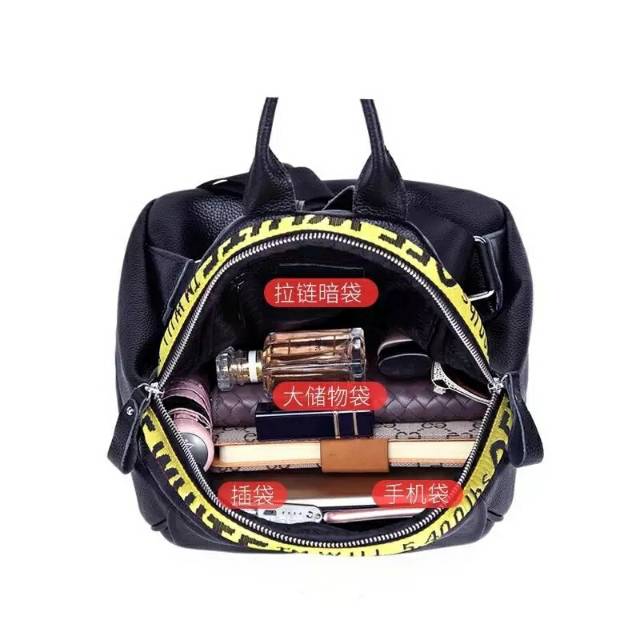 tas impor cowok cewek ransel bahan kulit pu backpack warna hitam murah anti air diskon