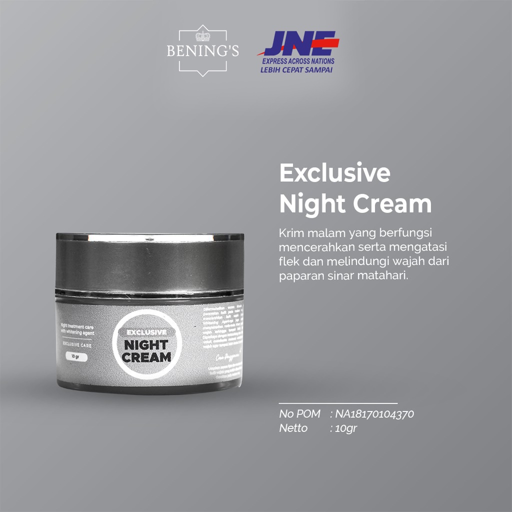 Exclusive Night Cream Benings Skincare by Dr Oky (Benings Clinic) Niacinamide, Alpha-Arbutin