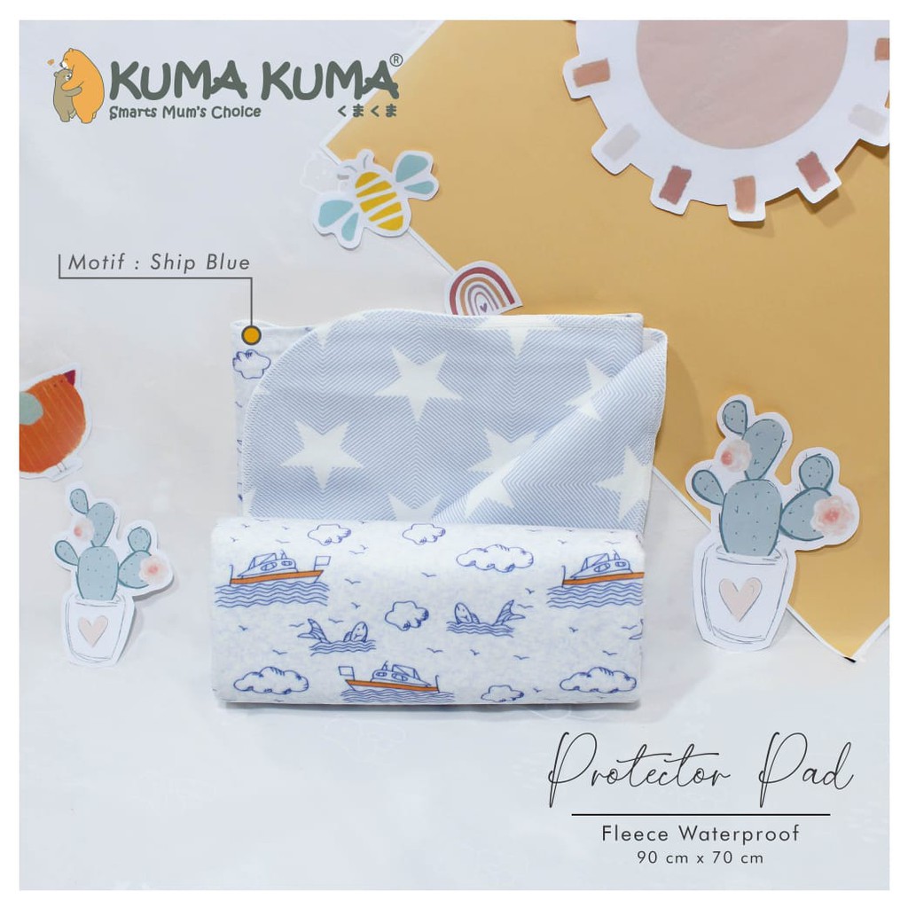 Makassar Kuma Kuma Perlak Terpal Pelindung Kasur Bayi waterproof bahan fleece lembut