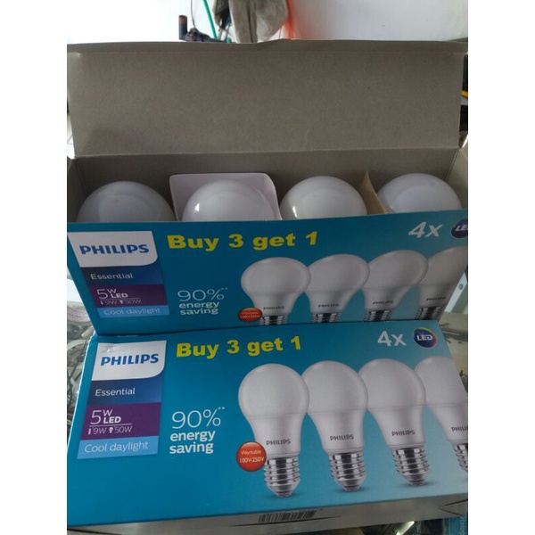 LAMPU PAKET ISI 4 LED PHILIPS 5WATT