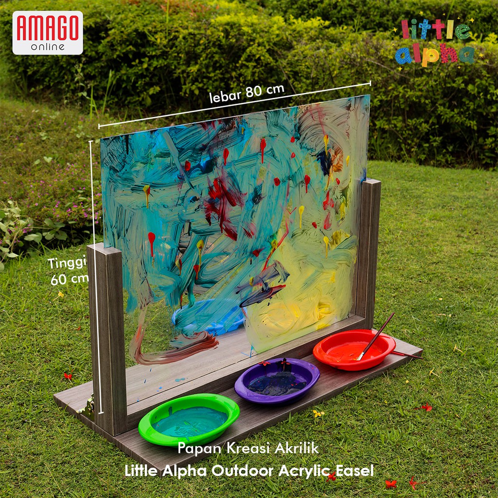 PAPAN KREASI AKRILIK - LITTLE ALPHA OUTDOOR ACRYLIC EASEL - LA02PW