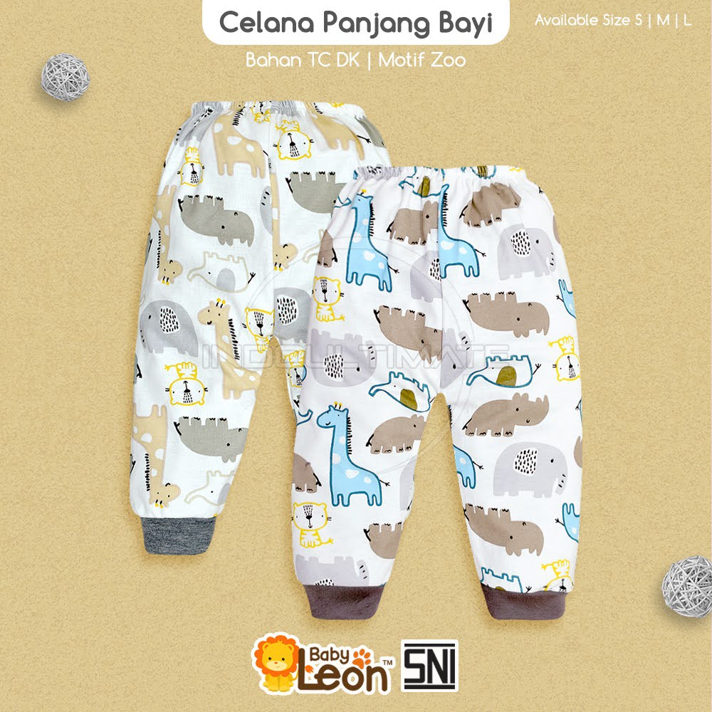 DS-115 1Pcs Celana Panjang (Ukuran S,M,L) ZOO SERIES BABY LEON COTTON Double Knit Celana Panjang Anak Bayi Newborn Celana Diaper Celana Popok Celana Panjang Harian Anak Bayi Celana Anak