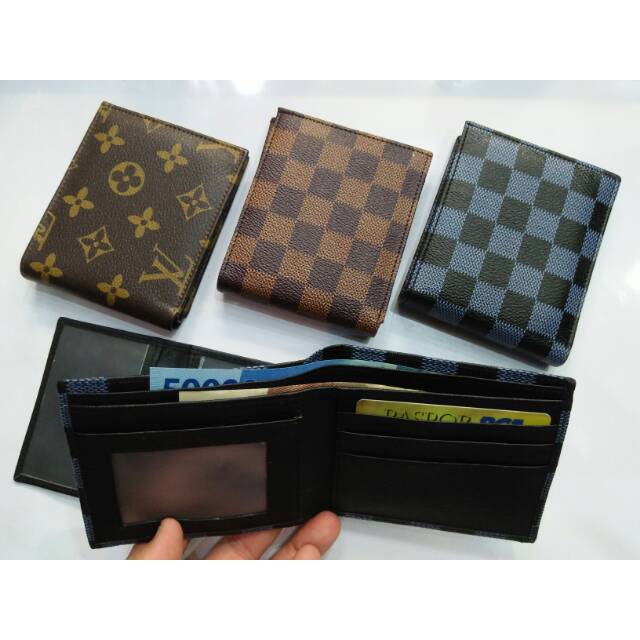 Dompet lipat pendek lokal motif bunga kotak