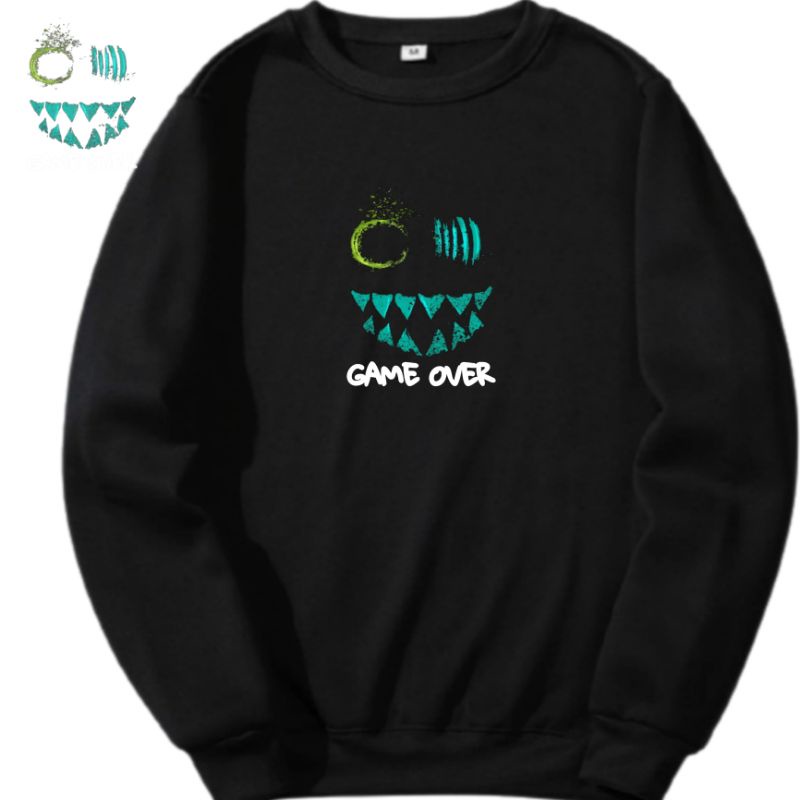 SWEATER CREWNECK GAME OVER OVERSIZE PRIA Jumbo M-3XL Crewneck Basic