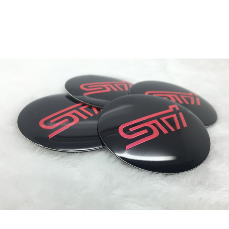 Stiker Emblem Logo STI 4x56mm Untuk Velg Mobil Subaru