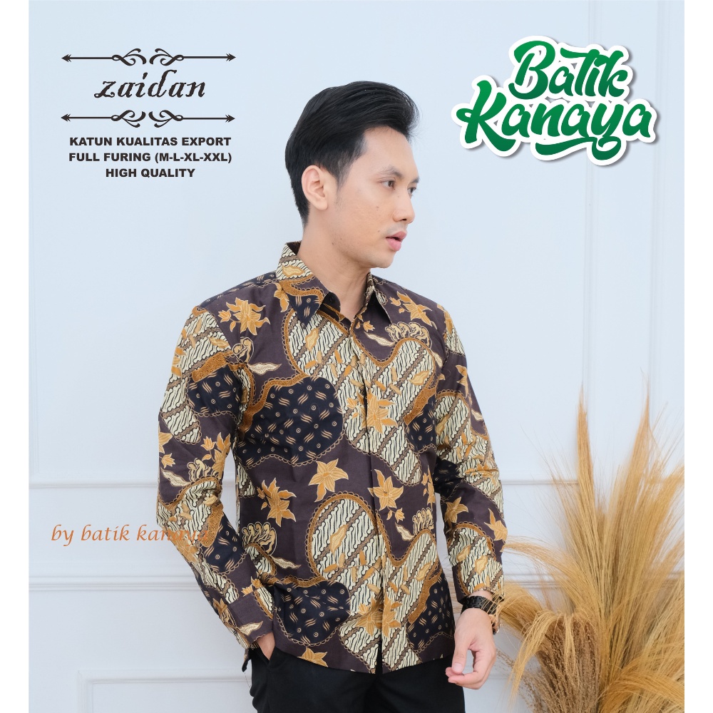 Kanaya - Baju Batik Pria Lengan Panjang Full Furing Bahan Katun Kualitas Expor ZAIDAN