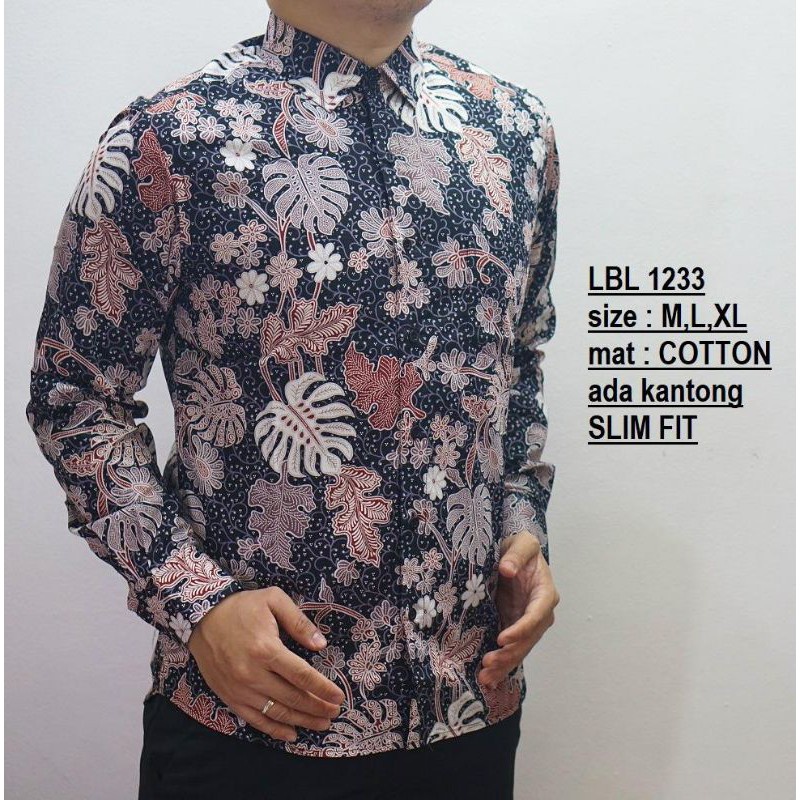 Kemeja Batik Pria Formal Modis Dewasa Model Terbaru Pakaian Kondangan Lengan Panjang B2U5 Keren Men 