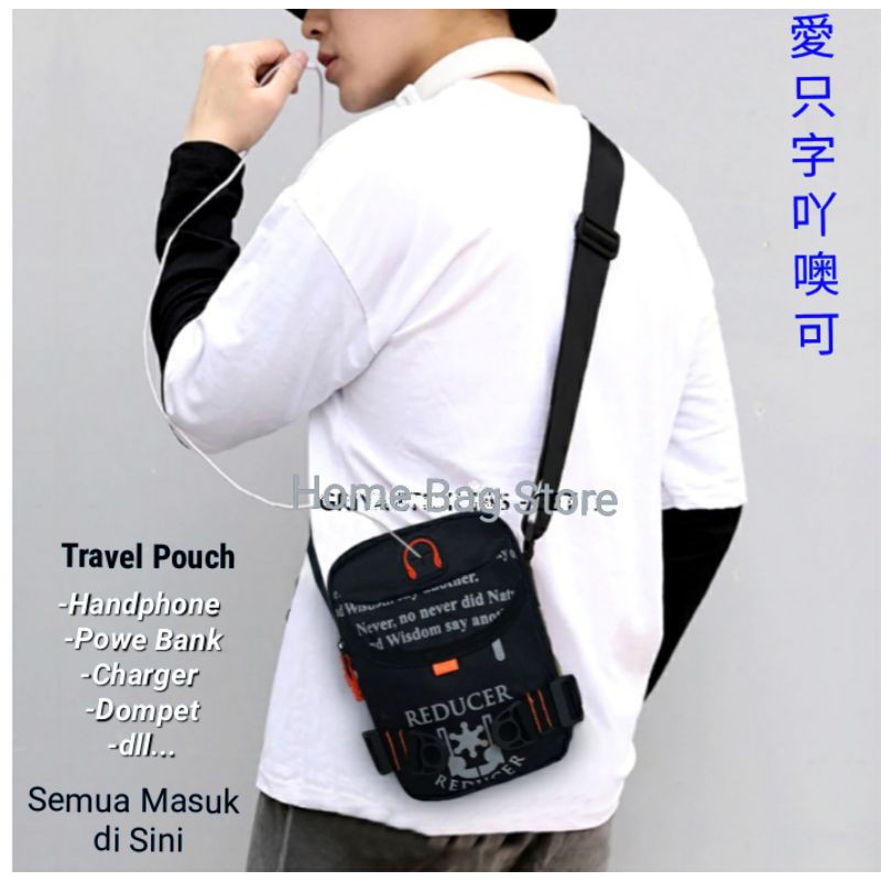 Tas Selempang Mini Style Korea Sling Bag Tas Pria Murah Tas Hp Travel Pouch