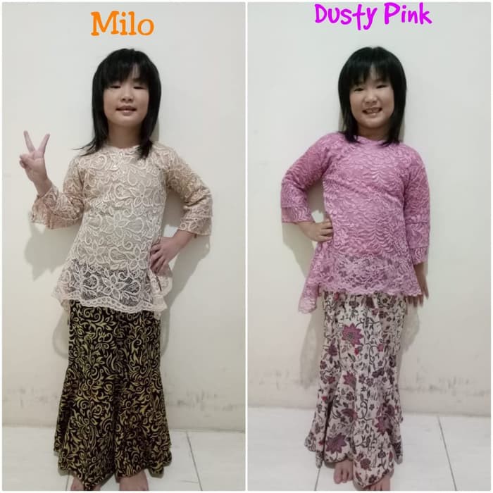set kebaya brukat bianca rok duyung anak