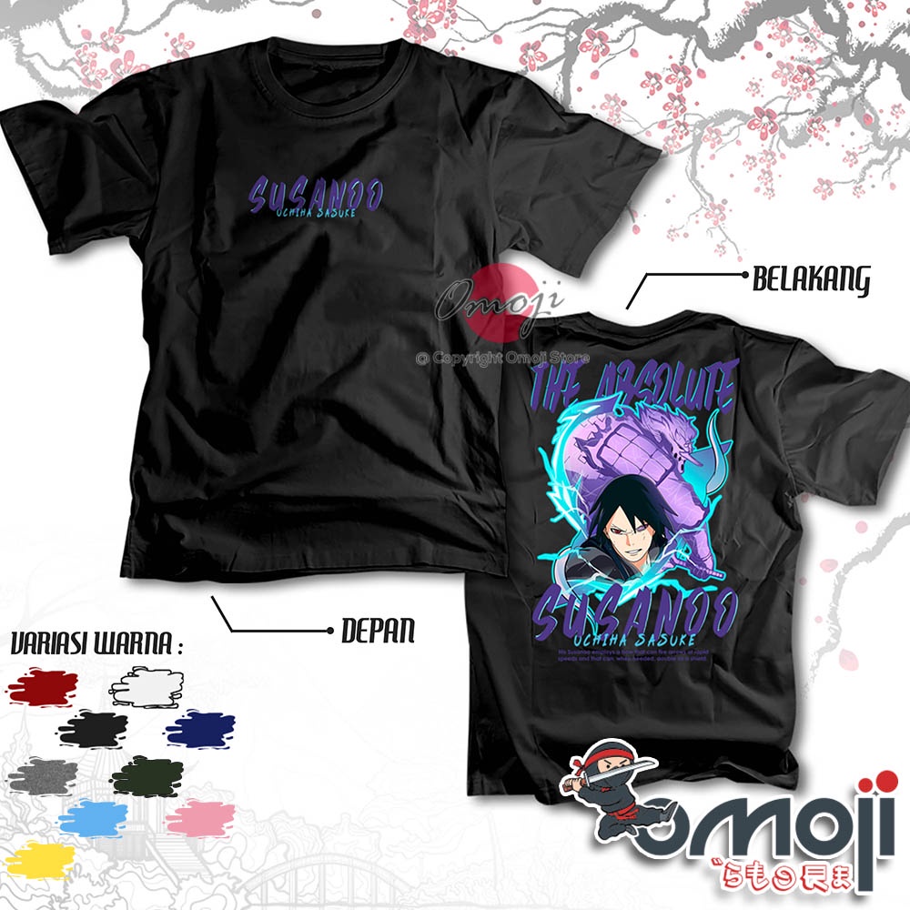Kaos Anime Naruto Sasuke Uchiha Susanoo Tshirt Kartun Manga Jepang - Baju Distro Omoji 8786