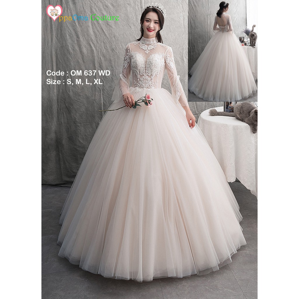 Gaun Pengantin Kembang Kebaya Modern Motif Bunga Om 637 Wd Shopee Indonesia