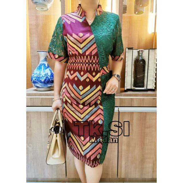 DRES BATIK BROKAT KOMBINASI