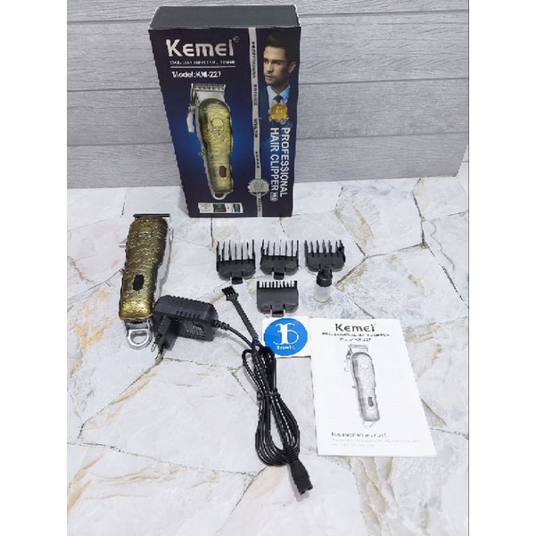 Hair Clipper Kemei 227 ORIGINAL Alat Cukur Rambut Charge Kemei 227