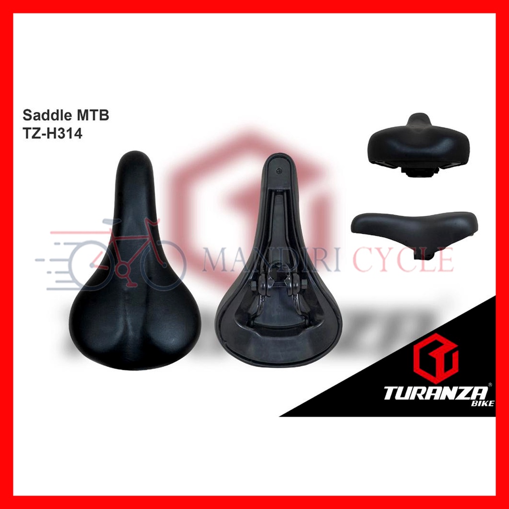 Jok Sadel Sepeda MTB Empuk Hitam Turanza TZ-H314