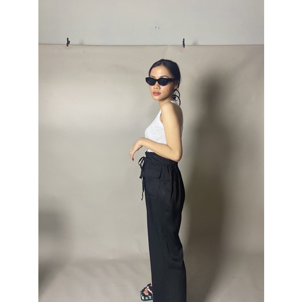 CELANA KULOT PANJANG | HIGHWAIST WANITA (17 Pants - Black)-1