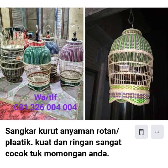 Sangkar burung rotan plastik