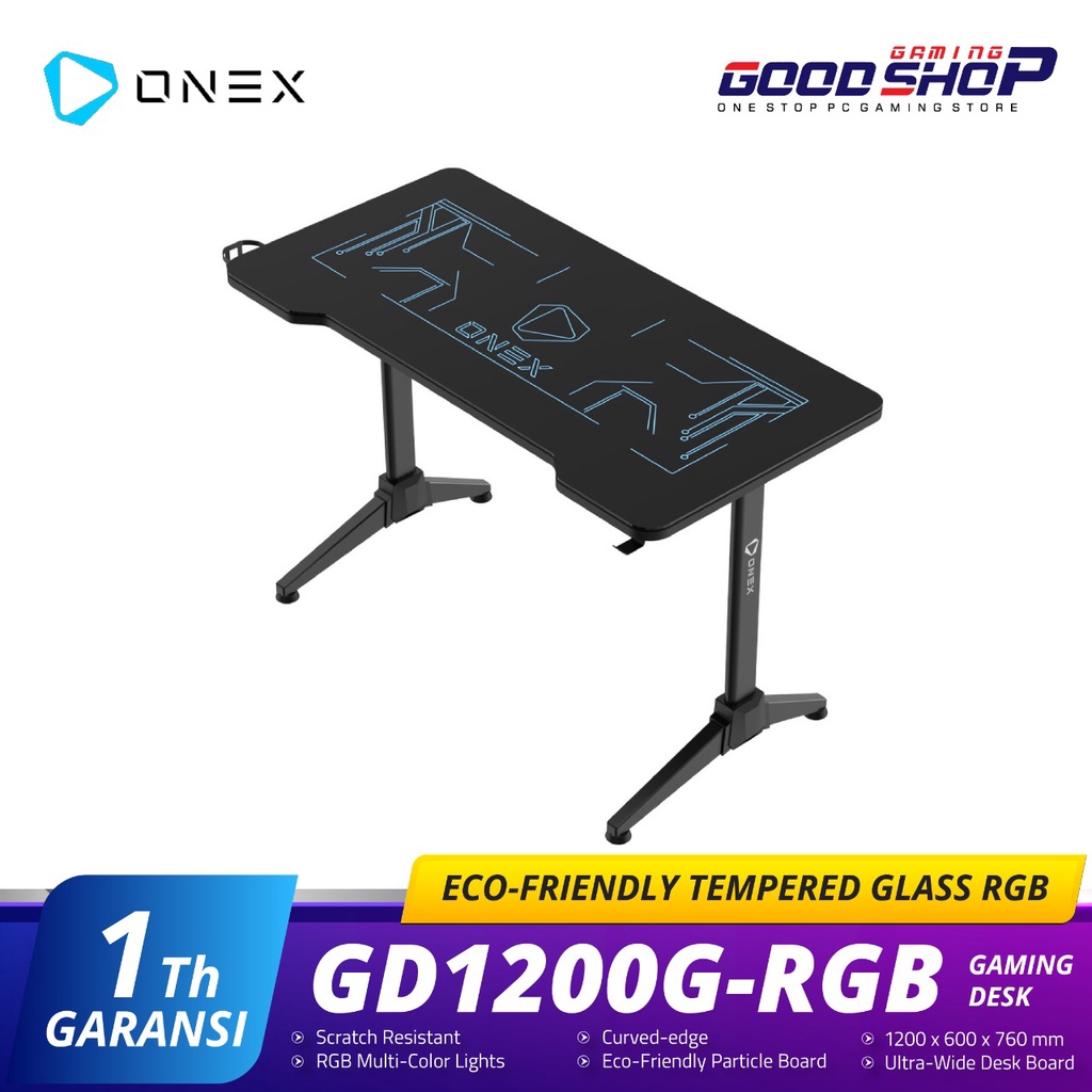 ONEX GD1200G / GD 1200G Tempered Glass RGB - Gaming Desk
