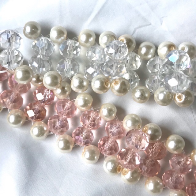 Rosè crystal choker