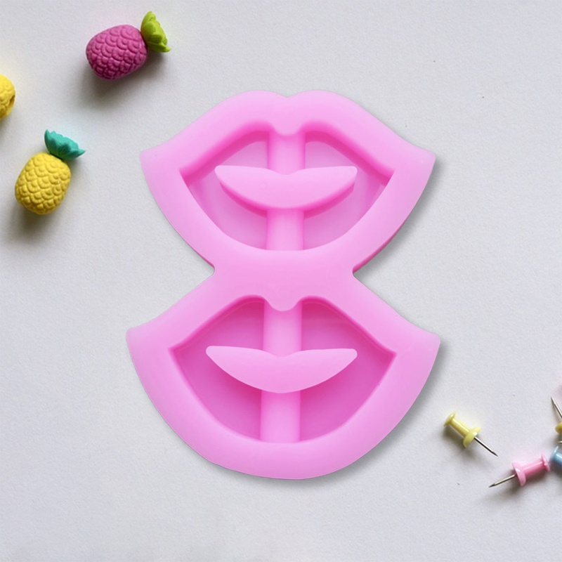 SIY  DIY  Lips Straws Topper Casting Silicone Mould Crafts Jewelry Making Tool Shiny Handmade Epoxy Resin Mold