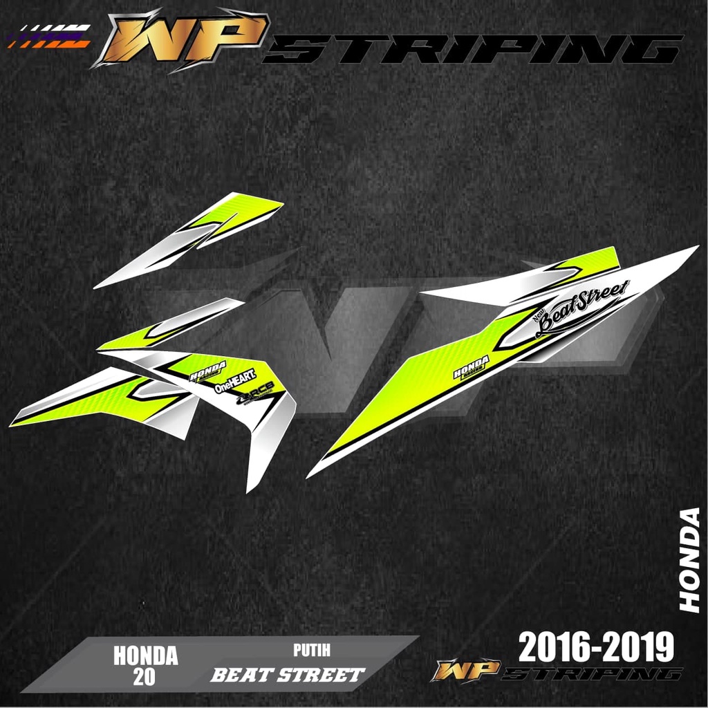 Stiker Striping Beat Street 2016-2019 - Striping Sticker Variasi List Skotlet Motor Honda Beat Stree