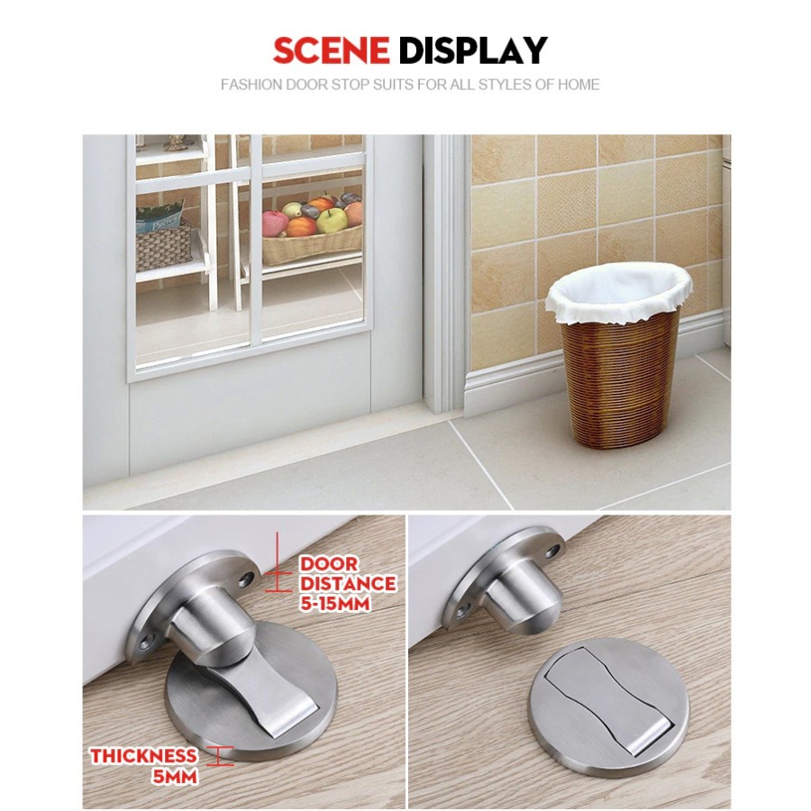 Penahan Pintu Anti-Collision Magnetic Door Stopper - KAK-883 - Silver
