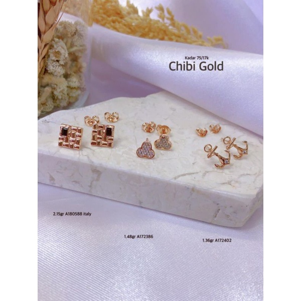 CHIBIGOLD - Anting emas asli ITALY A180588  #chibigold