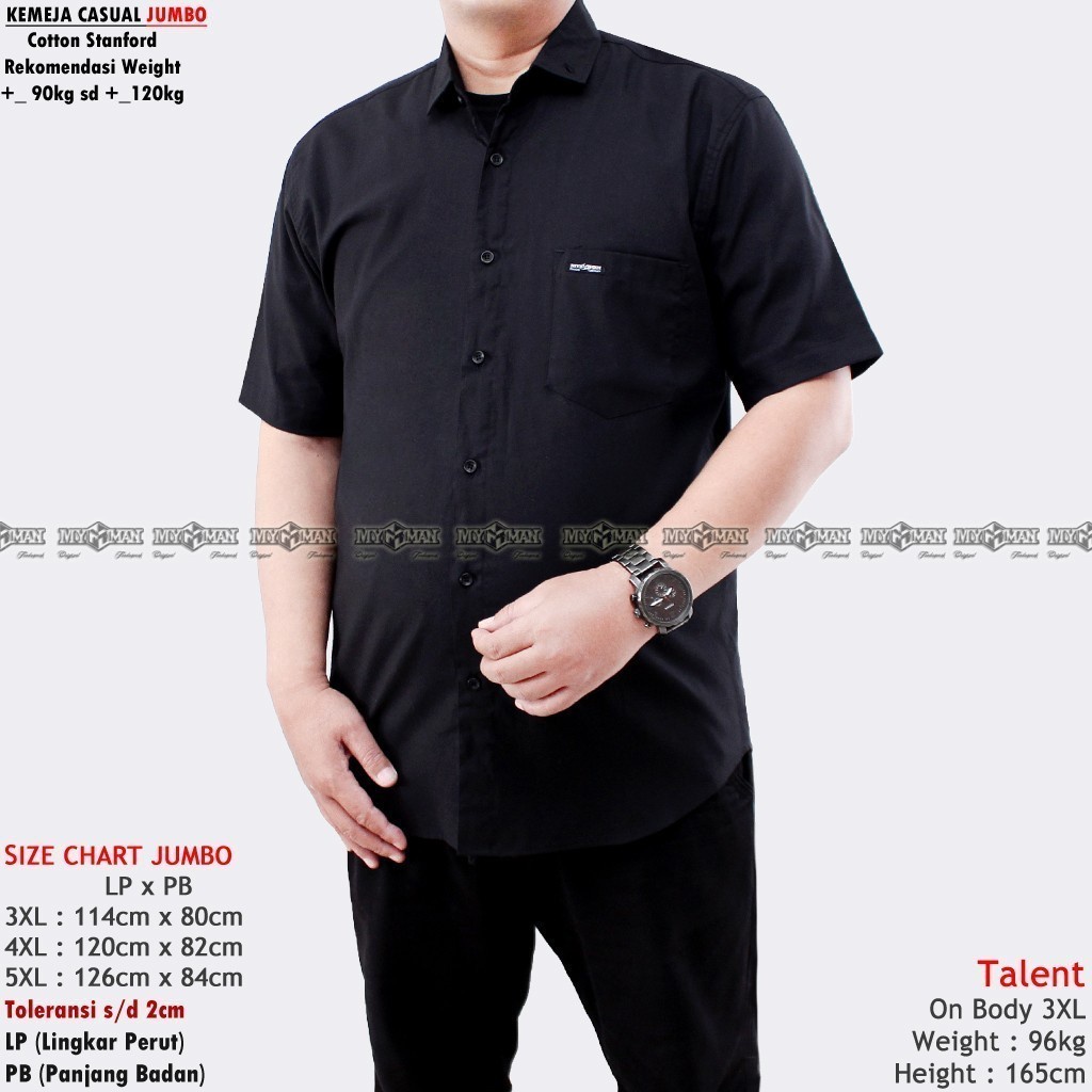 MY MAN Original Kemeja Polos lengan panjang jumbo kemeja pria warna Hijau Army big size art seri MY235