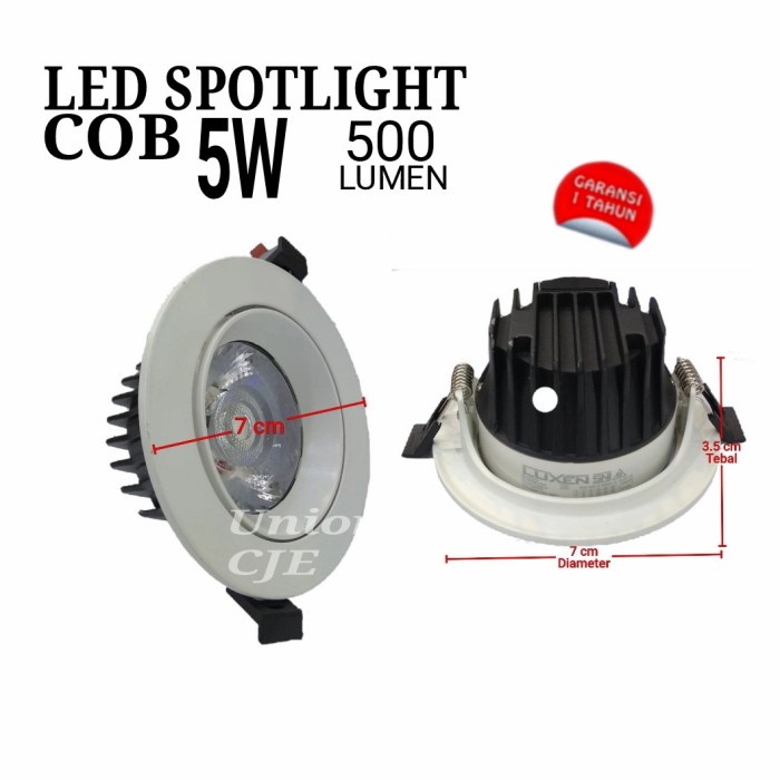 Lampu Spotlight LED COB 5 watt 5W Ajustable InBow Luxen