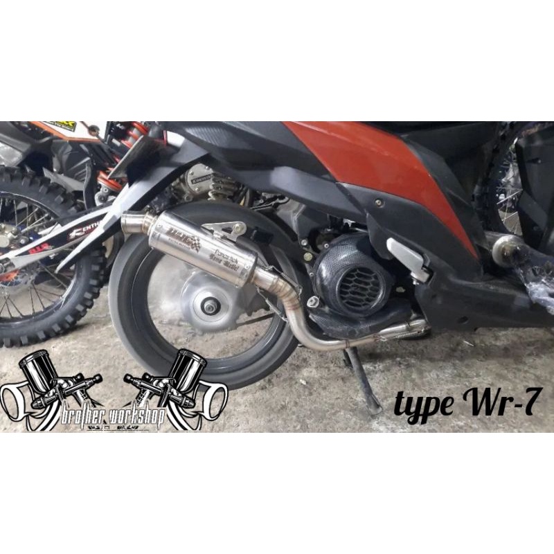 Knalpot WRC racing type Wr-7 Mio M3 SoulGT125 Fino125 freego MioS Xride125 MioGear BISA REQUEST SUAR