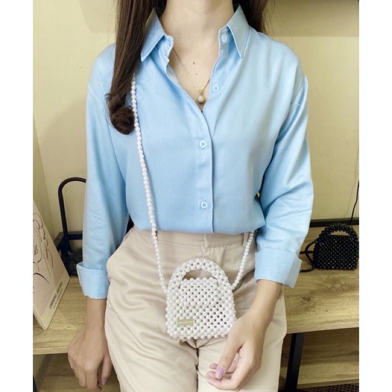 KEMEJA RAYON POLOS // BAJU KERJA // KEMEJA WANITA POLOS // KEMEJA PUTIH RAYON