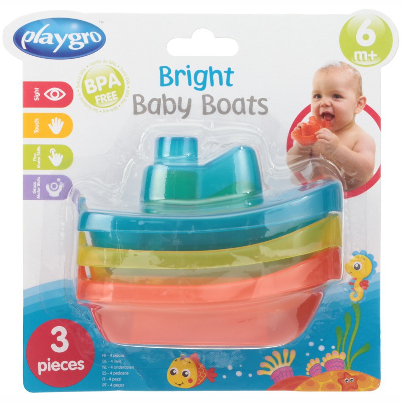 Playgro Bright Baby Bath Boats 6M+