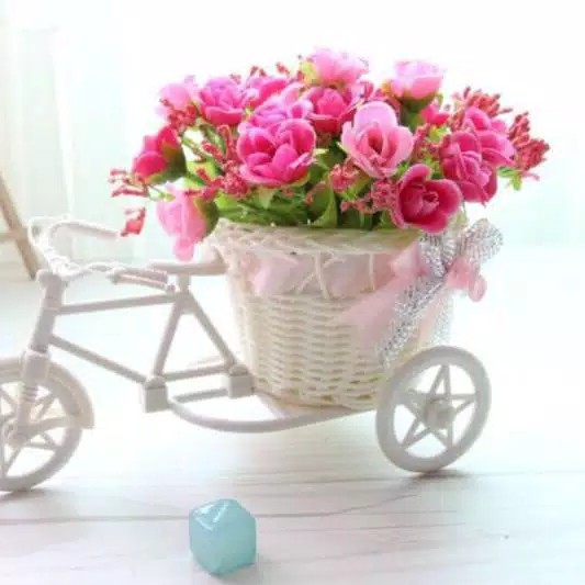 bisa cod kereta sepeda bunga hias plastik artifisial