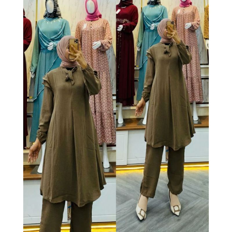 ONE SET POLOS WANITA || ONE SET TUNIK SYAKILA PREMIUM || AF³