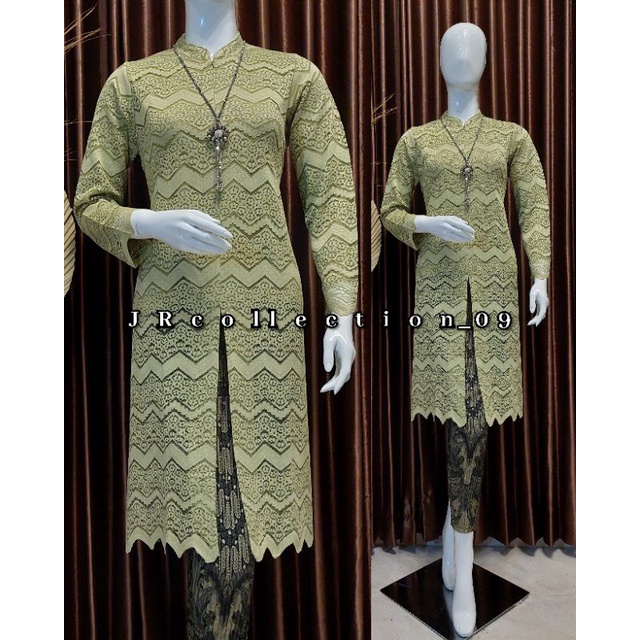 ( C O D ) Setelan Kebaya Tunik Brokat / Kebaya Retseting Depan BUSUI / Kebaya Modern / KEBAYA