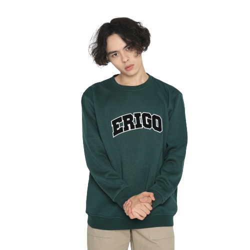 Sasuke.id &gt; CREWNECK BORDIR / Sweater ERIGO BAHAN LEMBUT Flecee Kasual pria wanita