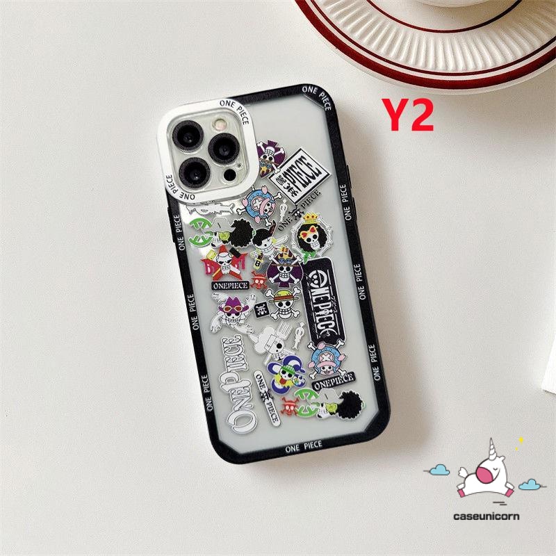 Fashion Kartun One Piece Case Untuk iPhone 7plus X XR XS Max14 11 12 13 pro max 6 6s 7 8 plus SE 2020 Transparan Lembut Tpu Anti Jatuh Pelindung Kamera Belakang Full Cover