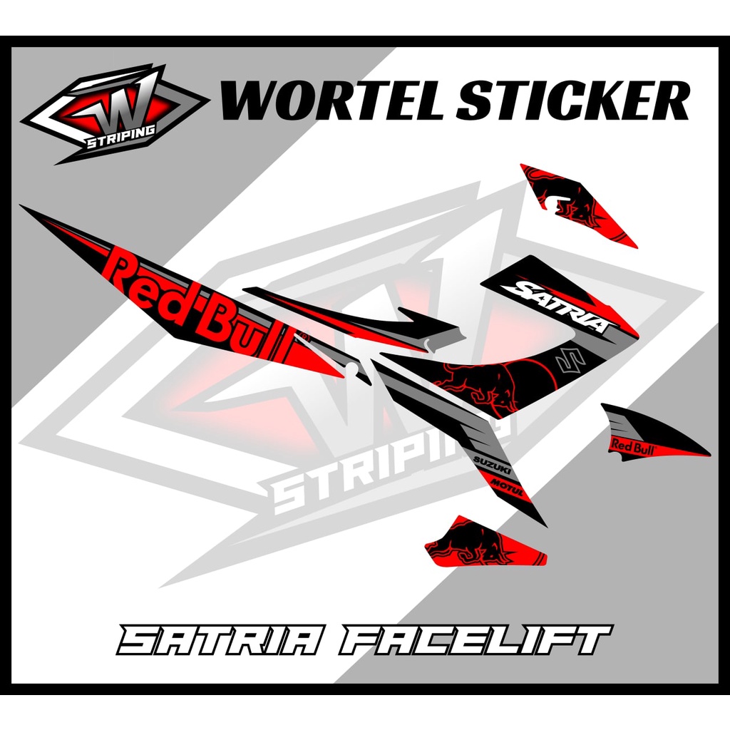 Striping Satria FU Facelift-Decal Stiker Hologram Satria FU Facelift RedBull