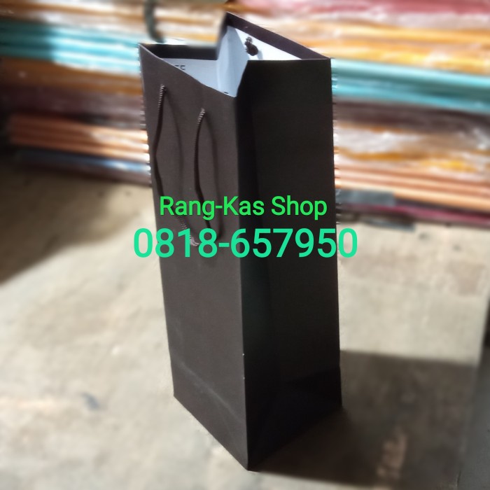 

✨ BISA COD ✨ Paper bag Botol Wine / Madu Ivory Coklat Tua